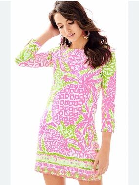 Lilly Pulitzer Pink & Lime Tropical Print Tee